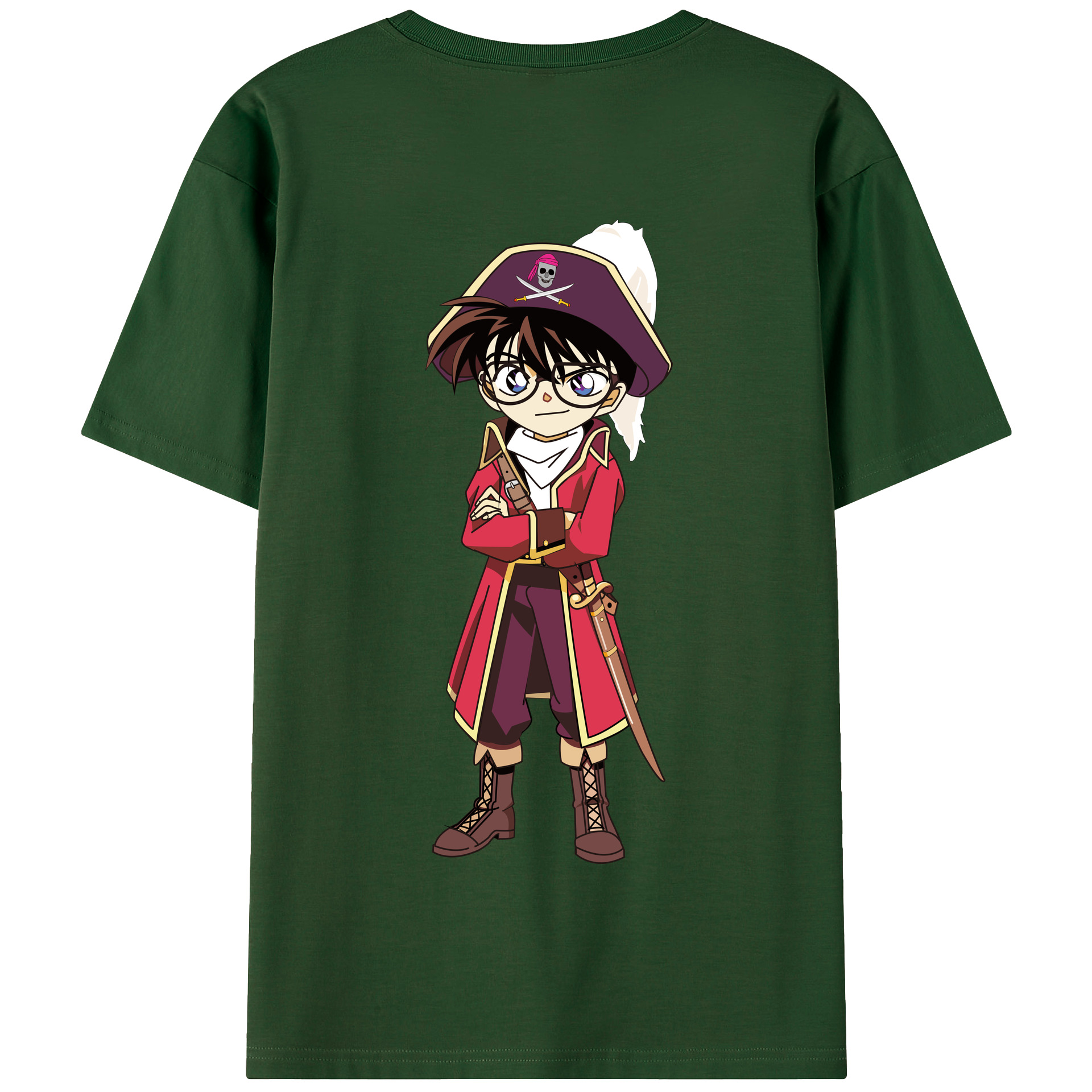 （画像用） 名探偵コナン 江戸川 コナン Detective Conan Conan Edogawa 綿100％半袖Tシャツ（背面プリント）